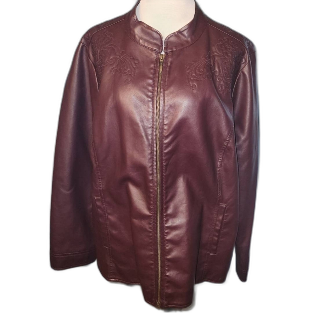 Faux Leather Jacket CJBanks Plus Size 2x women's